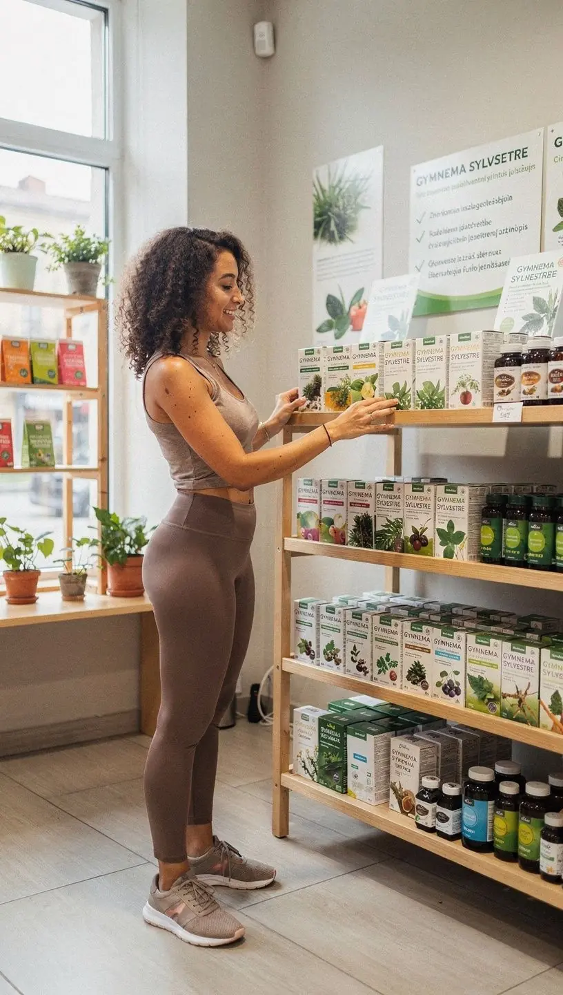 Šviežios Gymnema Sylvestre lapų nuotrauka, atskleidžianti jų naudą sveikatai.